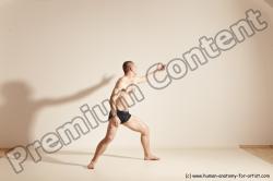 Underwear Gymnastic poses Man White Slim Bald Dancing Dynamic poses Academic